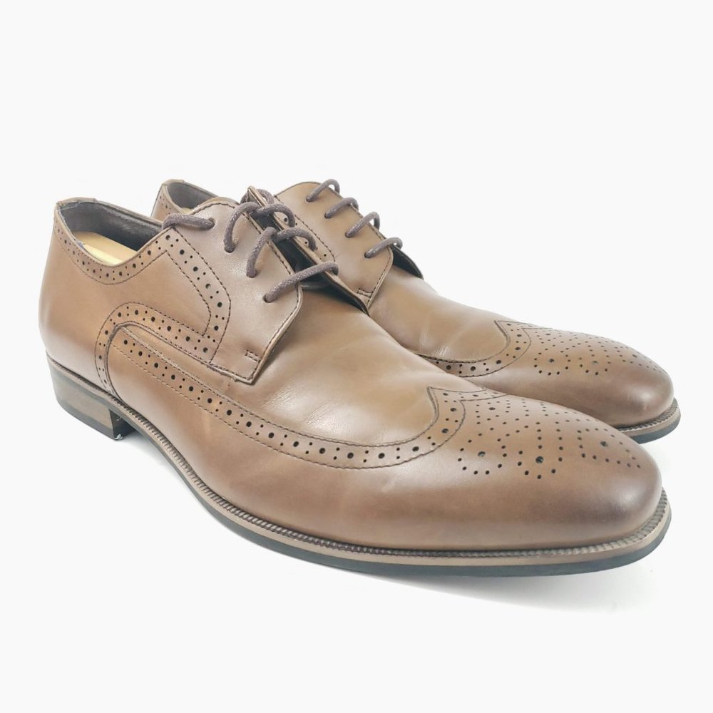 Asher Green Leather Wingtip Oxford Dress Shoe